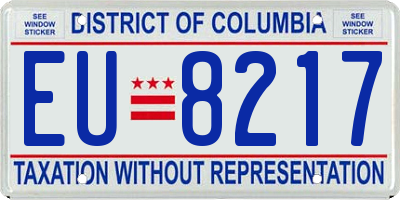 DC license plate EU8217