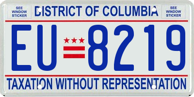 DC license plate EU8219