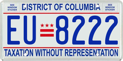 DC license plate EU8222