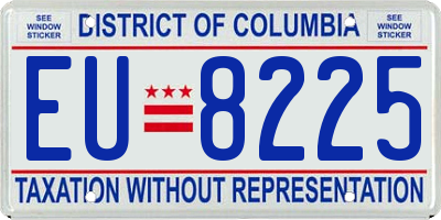 DC license plate EU8225