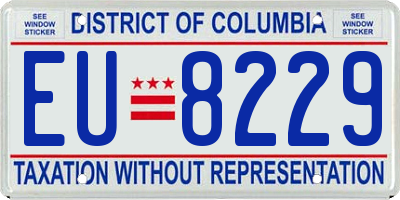DC license plate EU8229