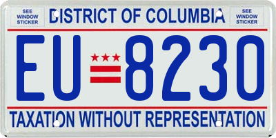DC license plate EU8230