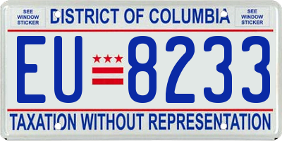 DC license plate EU8233