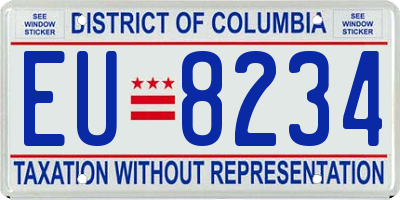 DC license plate EU8234