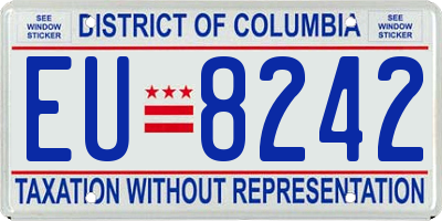 DC license plate EU8242