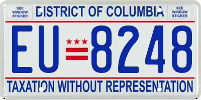 DC license plate EU8248