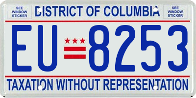 DC license plate EU8253