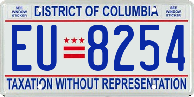 DC license plate EU8254