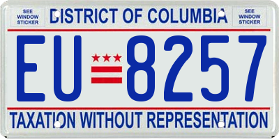 DC license plate EU8257
