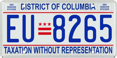 DC license plate EU8265