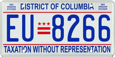 DC license plate EU8266