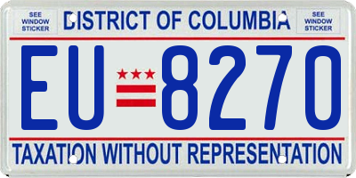 DC license plate EU8270