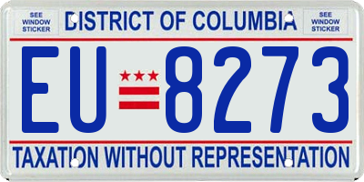 DC license plate EU8273