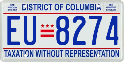 DC license plate EU8274