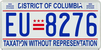 DC license plate EU8276