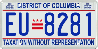 DC license plate EU8281