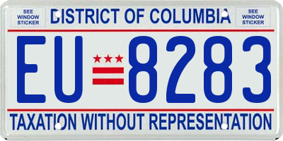 DC license plate EU8283
