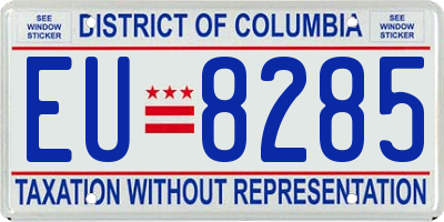 DC license plate EU8285