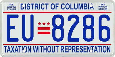 DC license plate EU8286