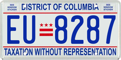 DC license plate EU8287