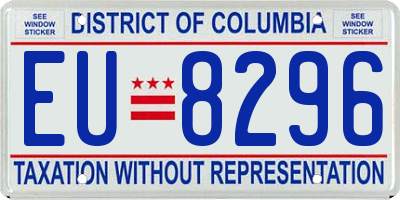 DC license plate EU8296