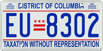 DC license plate EU8302