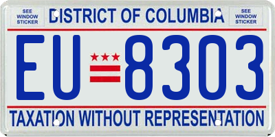 DC license plate EU8303