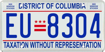 DC license plate EU8304
