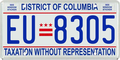 DC license plate EU8305