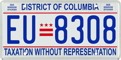 DC license plate EU8308