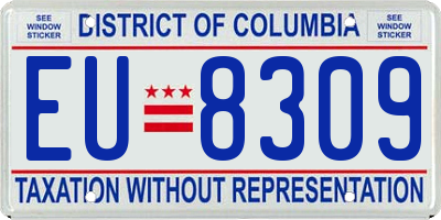 DC license plate EU8309