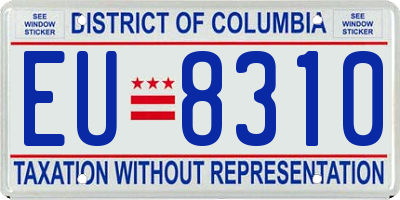 DC license plate EU8310