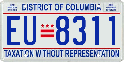 DC license plate EU8311