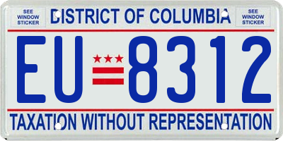 DC license plate EU8312