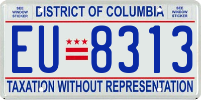 DC license plate EU8313