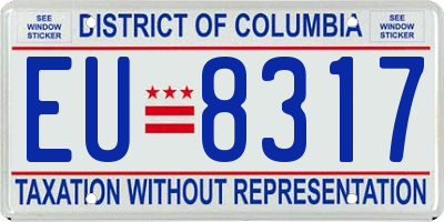 DC license plate EU8317