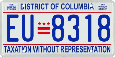 DC license plate EU8318