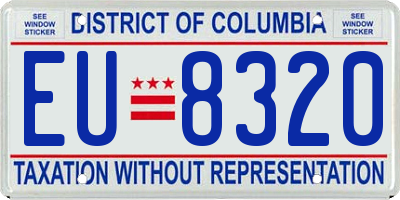 DC license plate EU8320