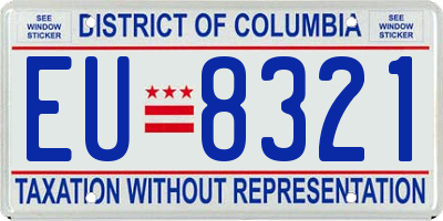 DC license plate EU8321