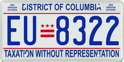 DC license plate EU8322