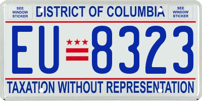 DC license plate EU8323