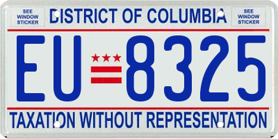 DC license plate EU8325