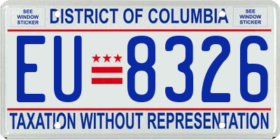 DC license plate EU8326