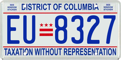 DC license plate EU8327