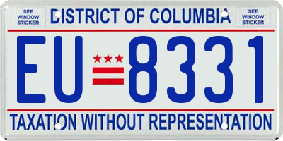 DC license plate EU8331