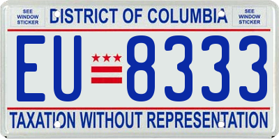 DC license plate EU8333