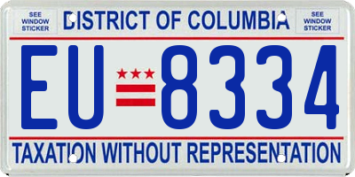 DC license plate EU8334