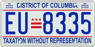DC license plate EU8335