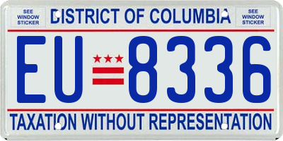DC license plate EU8336