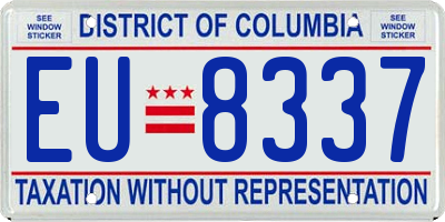DC license plate EU8337